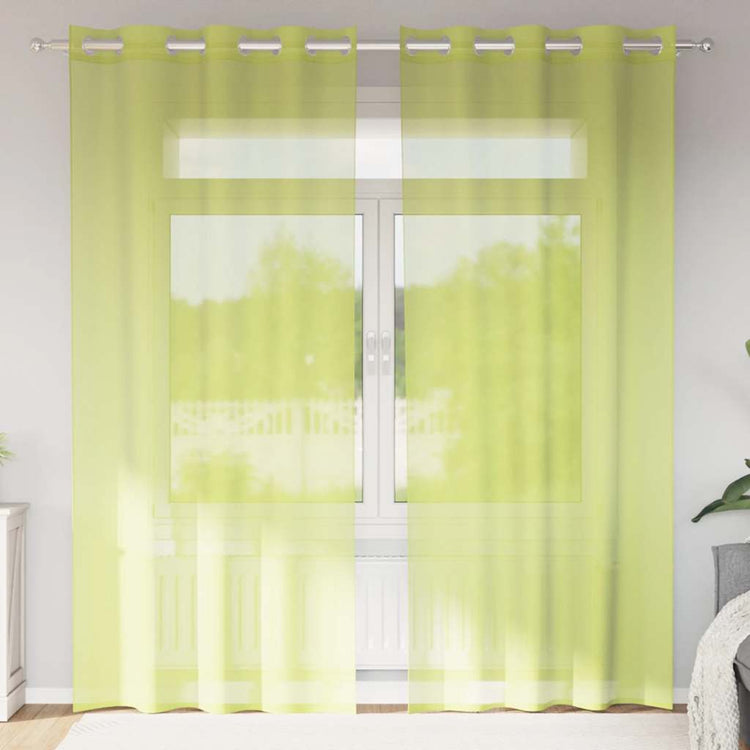 Vidaxx rideaux voile avec œillets 2 pcs 140x225 cm vert pomme