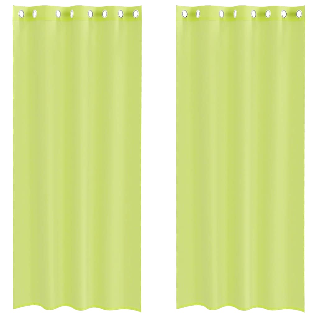 Vidaxx rideaux voile avec œillets 2 pcs 140x245 cm vert pomme