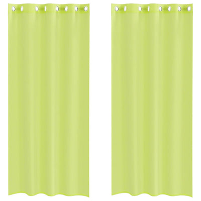 Vidaxx rideaux voile avec œillets 2 pcs 140x245 cm vert pomme