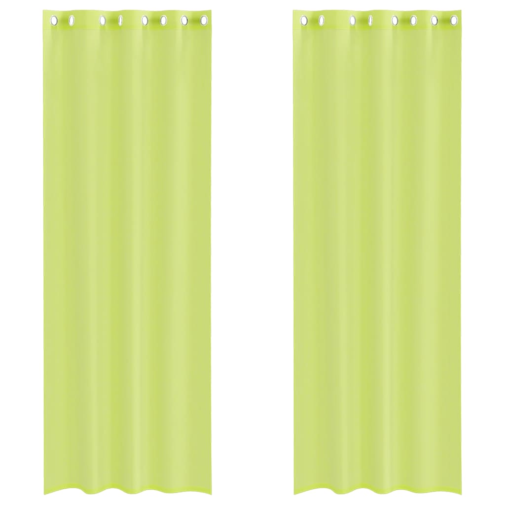 Vidaxx rideaux voile avec œillets 2 pcs 140x260 cm vert pomme