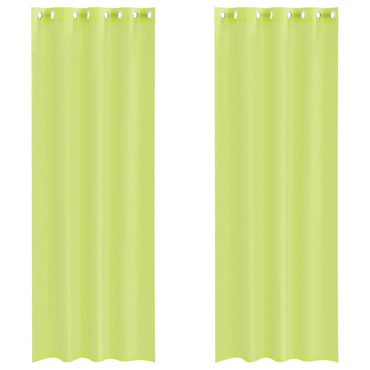 Vidaxx rideaux voile avec œillets 2 pcs 140x260 cm vert pomme