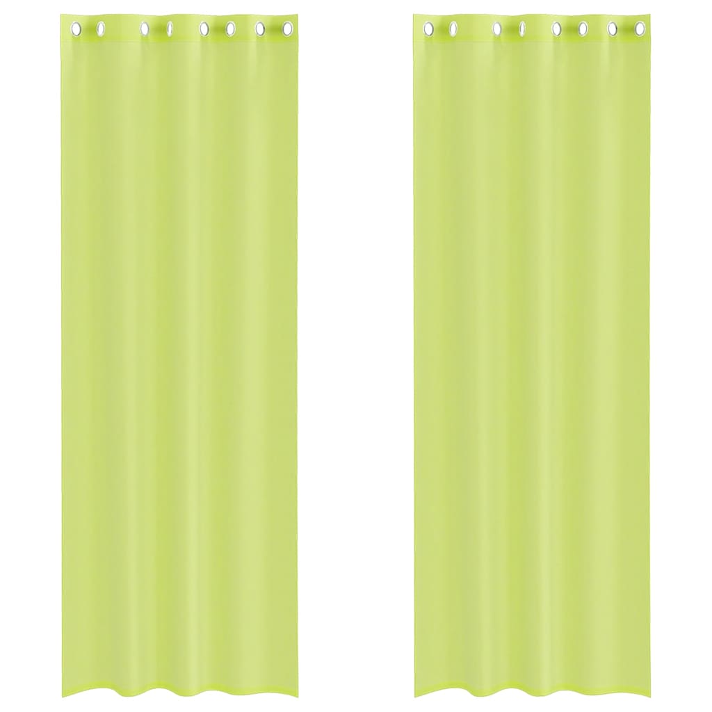 Vidaxx rideaux voilages avec œillets 2 pcs 140x300 cm vert pomme
