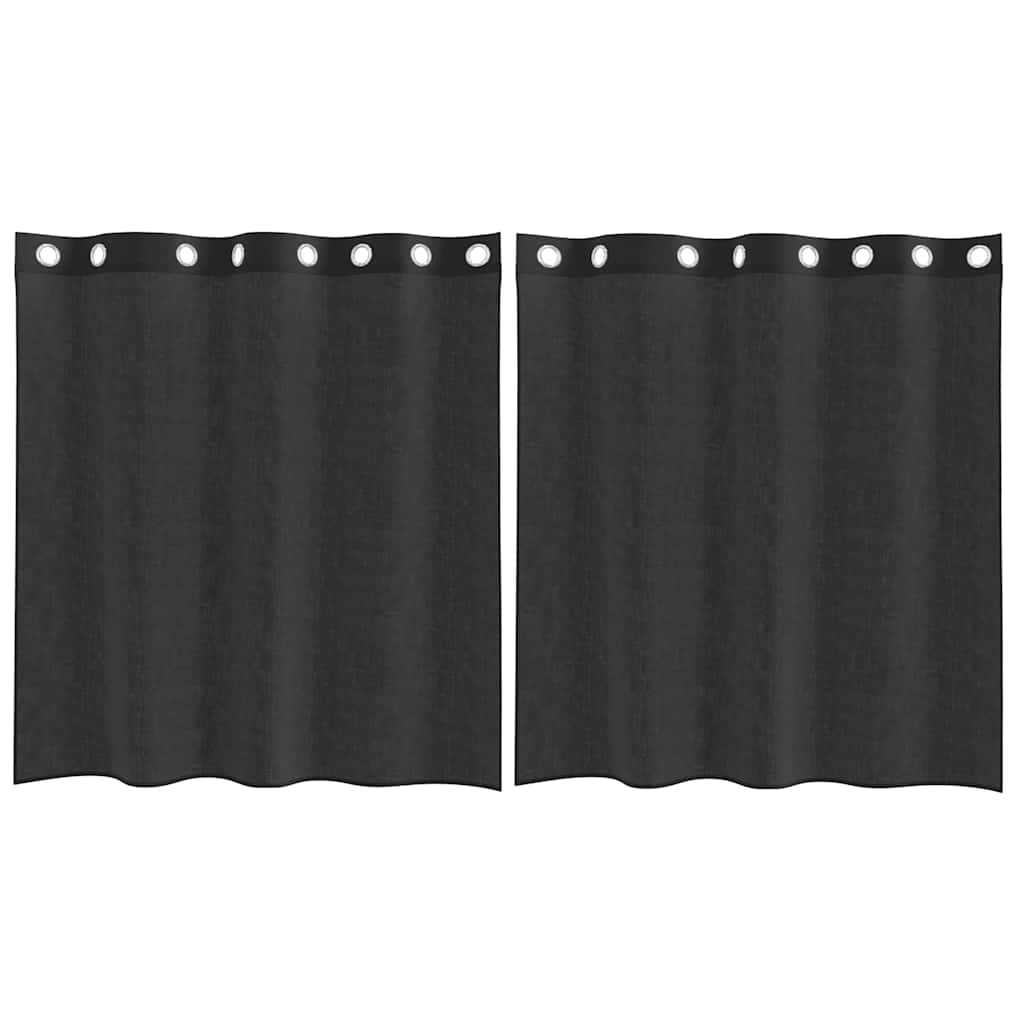 Vidaxx rideaux voile avec œillets 2 pcs 140x140 cm noir