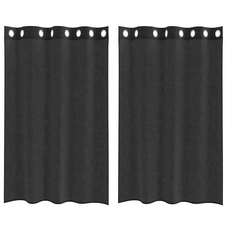 Vidaxx rideaux voile avec œillets 2 pcs 140x175 cm noir