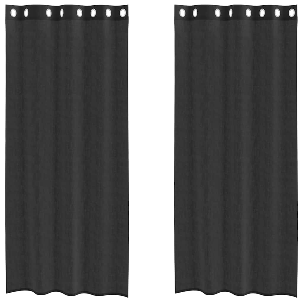 Vidaxx rideaux voile avec œillets 2 pcs 140x245 cm noir