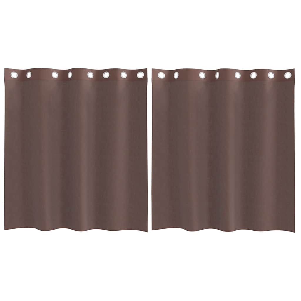 Vidaxx rideaux voile avec œillets 2 pcs 140x140 cm marron