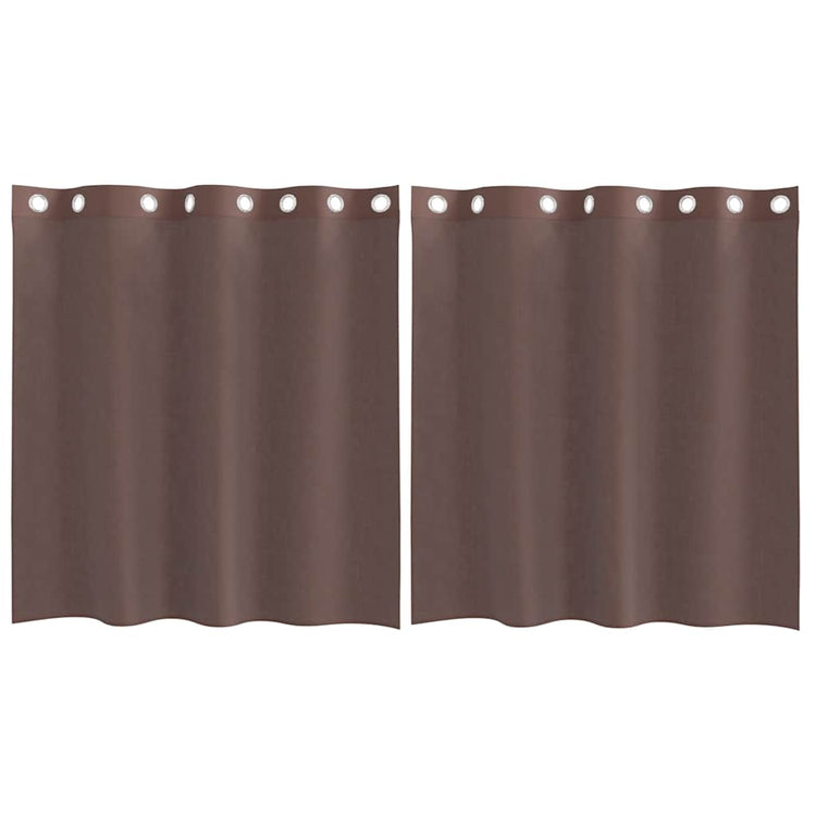 Vidaxx rideaux voile avec œillets 2 pcs 140x140 cm marron