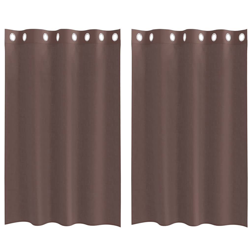 Vidaxl gordijnen voile avec portes voertules 2 st 140x175 cm brun
