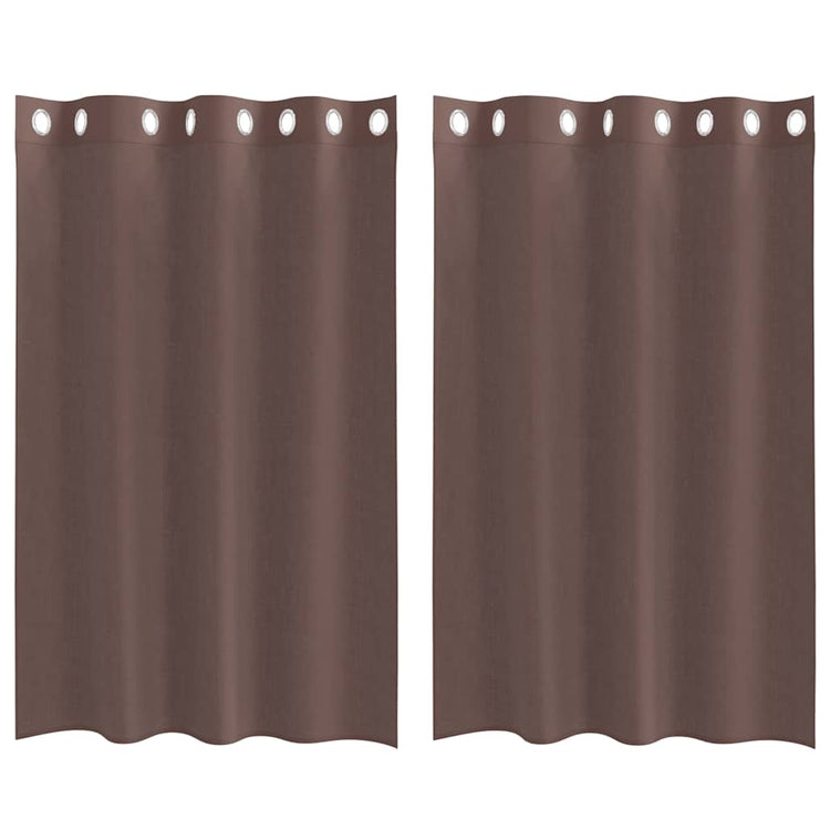 Vidaxl gordijnen voile avec portes voertules 2 st 140x175 cm brun