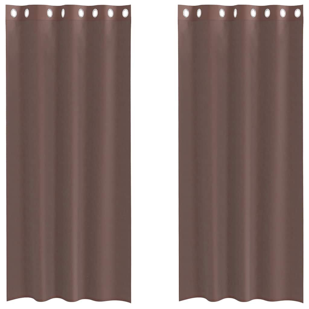 Vidaxx rideaux voile avec œillets 2 pcs 140x225 cm marron