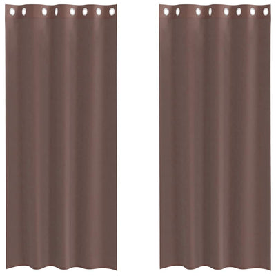 Vidaxx rideaux voile avec œillets 2 pcs 140x225 cm marron