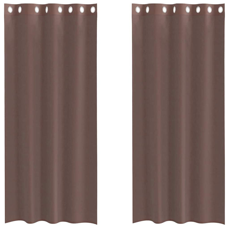 Vidaxx rideaux voile avec œillets 2 pcs 140x225 cm marron