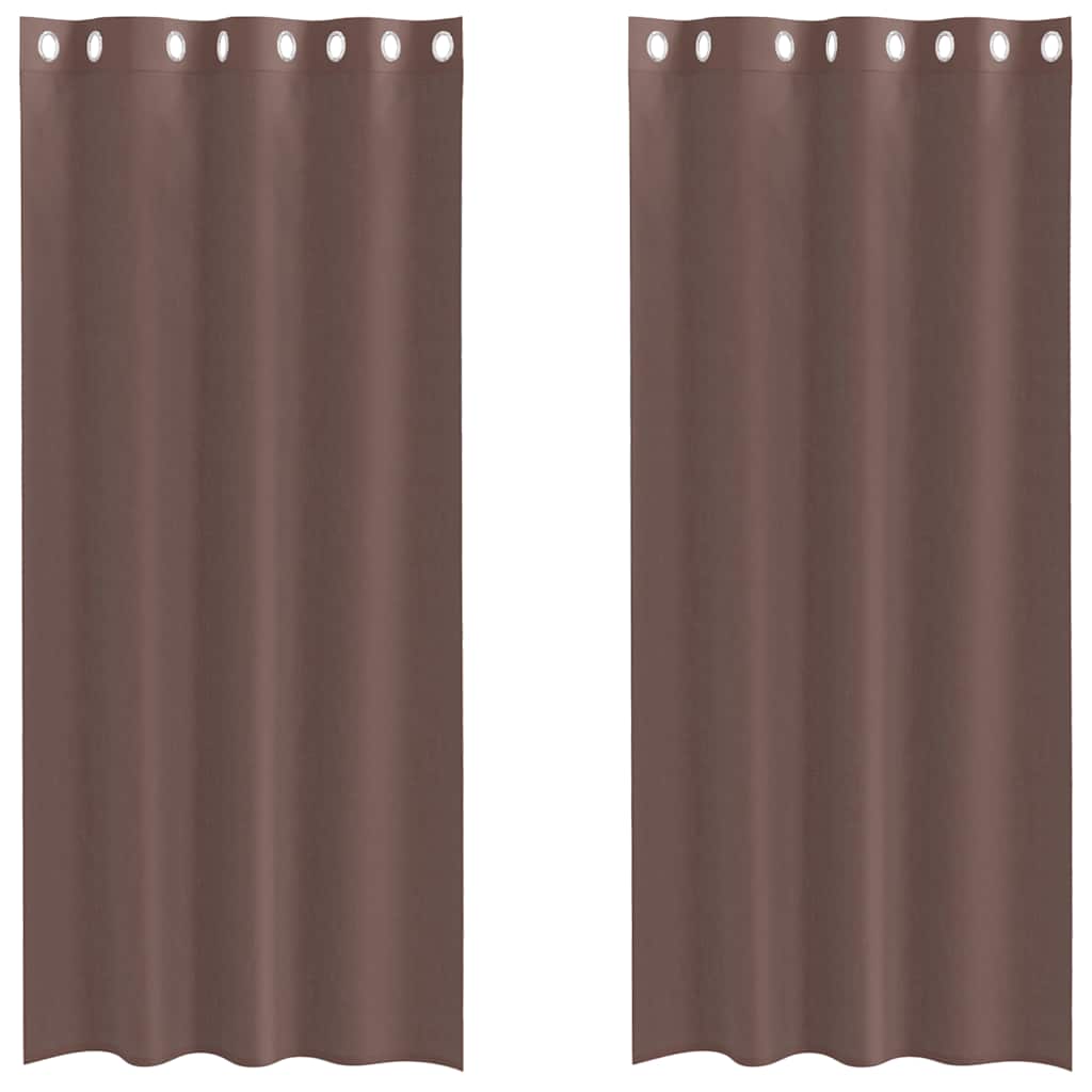 Vidaxx rideaux voile avec œillets 2 pcs 140x245 cm marron