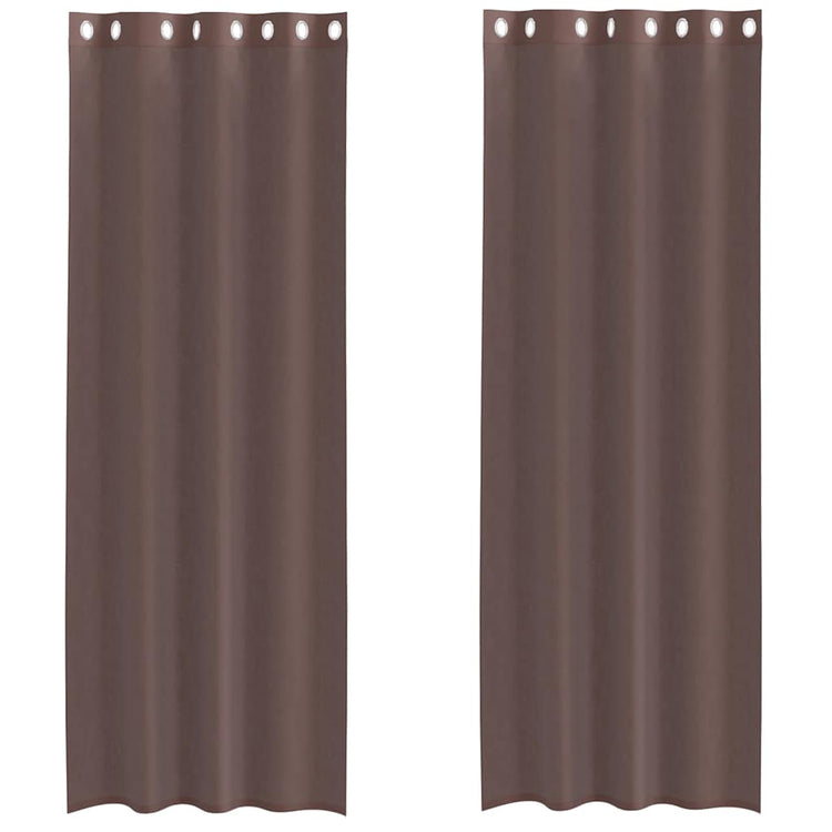 Vidaxx rideaux voile avec œillets 2 pcs 140x260 cm marron
