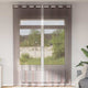Vidaxx rideaux voile avec œillets 2 pcs 140x260 cm marron