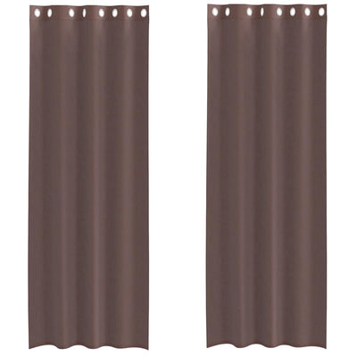 Vidaxx rideaux voile avec œillets 2 pcs 140x300 cm marron