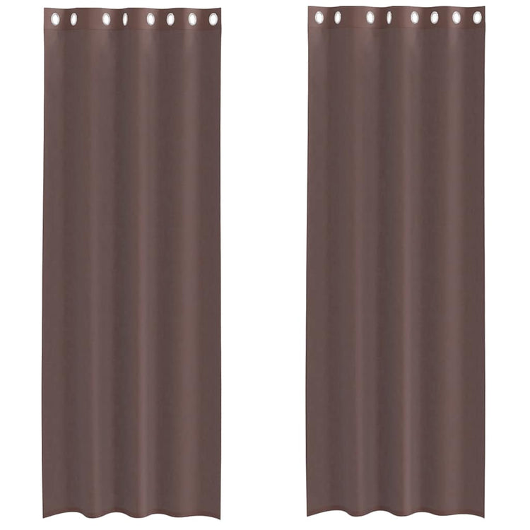 Vidaxx rideaux voile avec œillets 2 pcs 140x300 cm marron