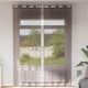 Vidaxx rideaux voile avec œillets 2 pcs 140x300 cm marron