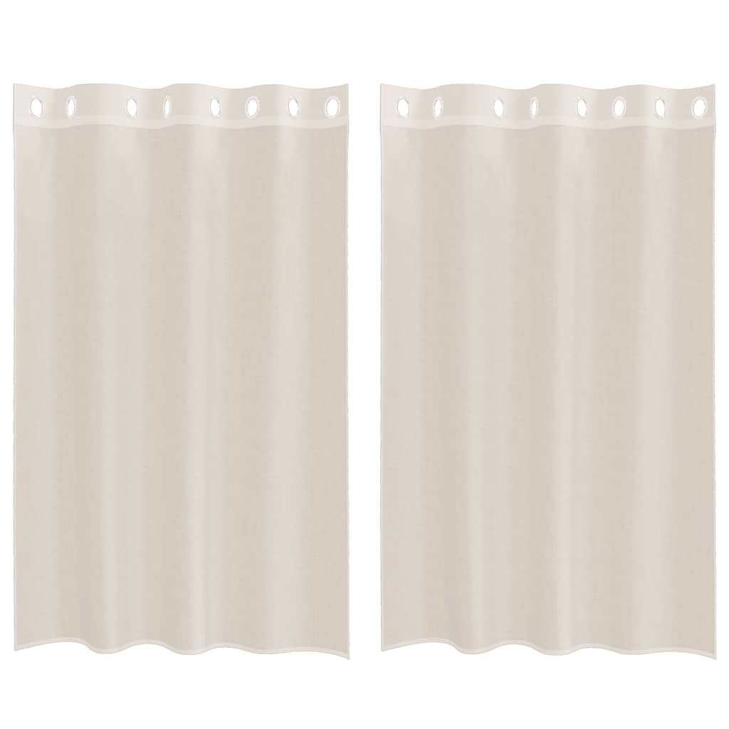 Vidaxx rideaux voile avec œillets 2 pcs 140x175 cm couleur crème
