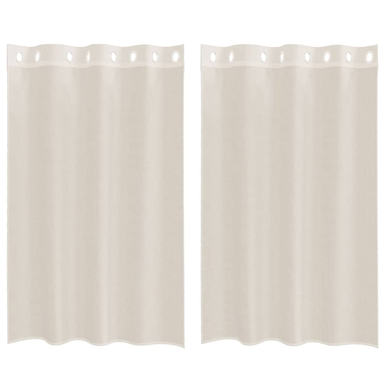 Vidaxx rideaux voile avec œillets 2 pcs 140x175 cm couleur crème