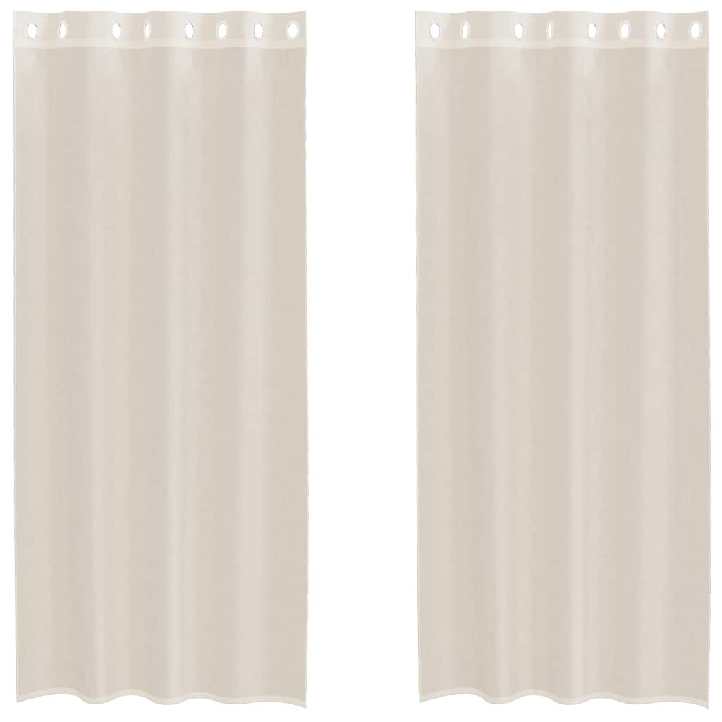 Vidaxx rideaux voile avec œillets 2 pcs 140x225 cm couleur crème
