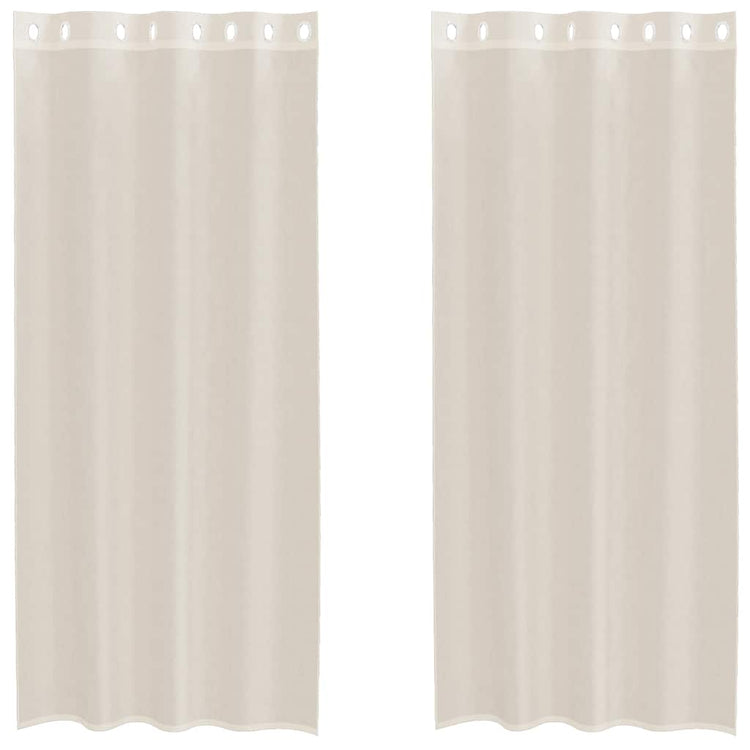 Vidaxx rideaux voile avec œillets 2 pcs 140x225 cm couleur crème