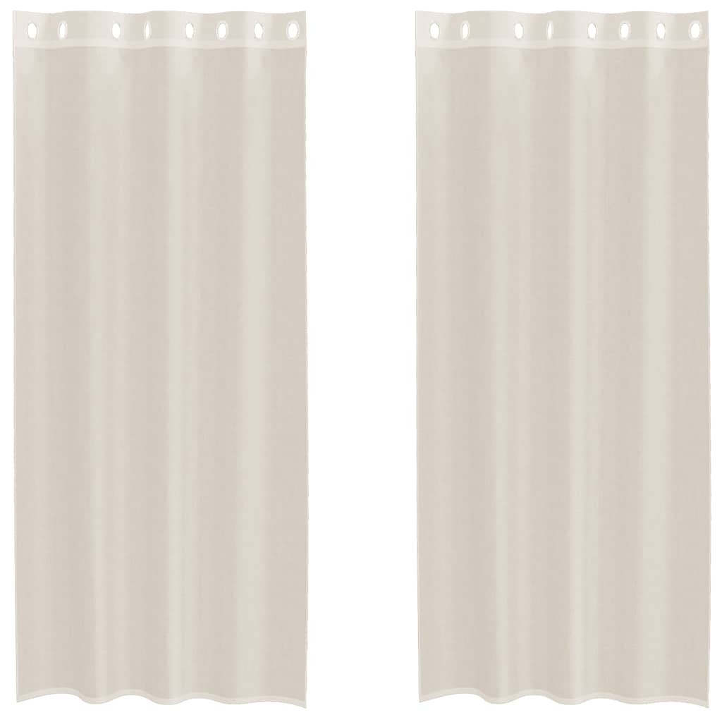 Vidaxx rideaux voile avec œillets 2 pcs 140x245 cm couleur crème