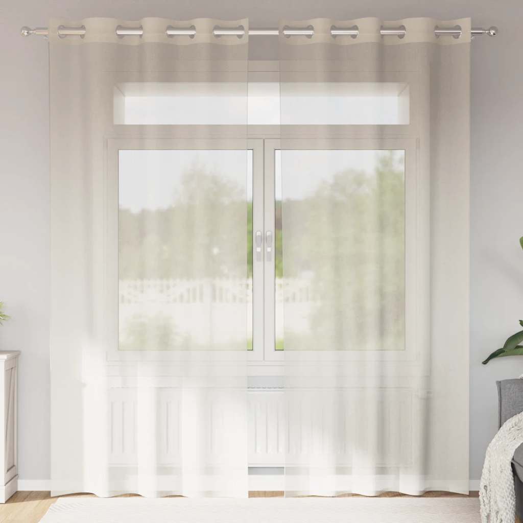 Vidaxx rideaux voile avec œillets 2 pcs 140x245 cm couleur crème