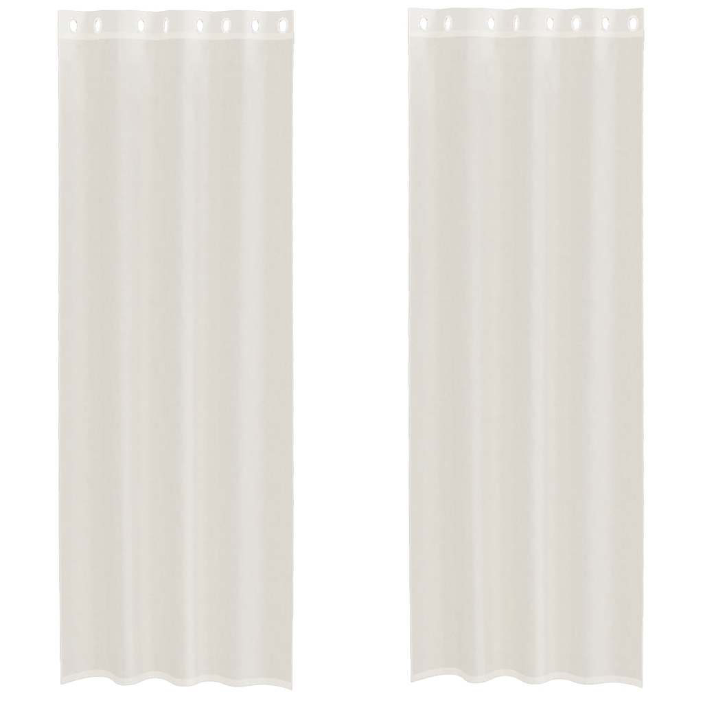 Vidaxx rideaux voile avec œillets 2 pcs 140x260 cm couleur crème
