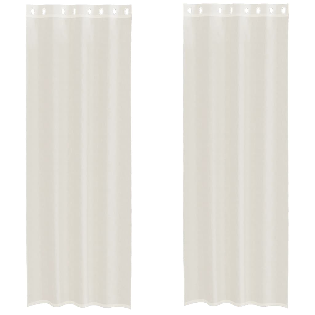 Vidaxx rideaux voile avec œillets 2 pcs 140x300 cm crème