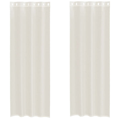 Vidaxx rideaux voile avec œillets 2 pcs 140x300 cm crème