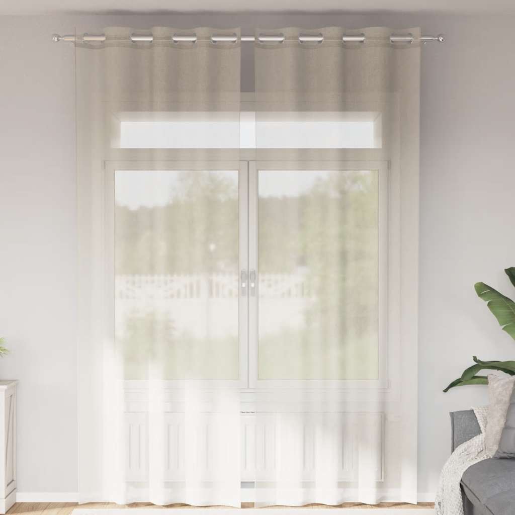 Vidaxx rideaux voile avec œillets 2 pcs 140x300 cm crème