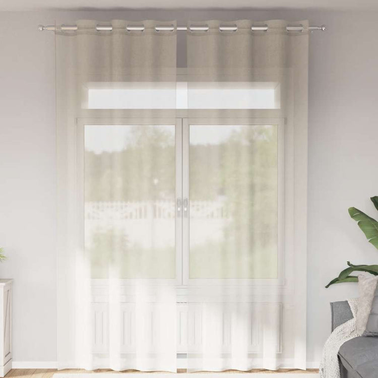 Vidaxx rideaux voile avec œillets 2 pcs 140x300 cm crème