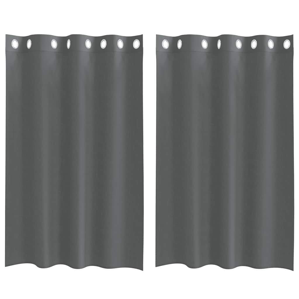 Vidaxx rideaux voile avec œillets 2 pcs 140x175 cm gris foncé