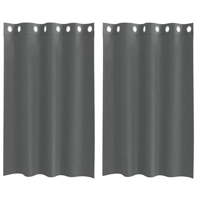 Vidaxx rideaux voile avec œillets 2 pcs 140x175 cm gris foncé