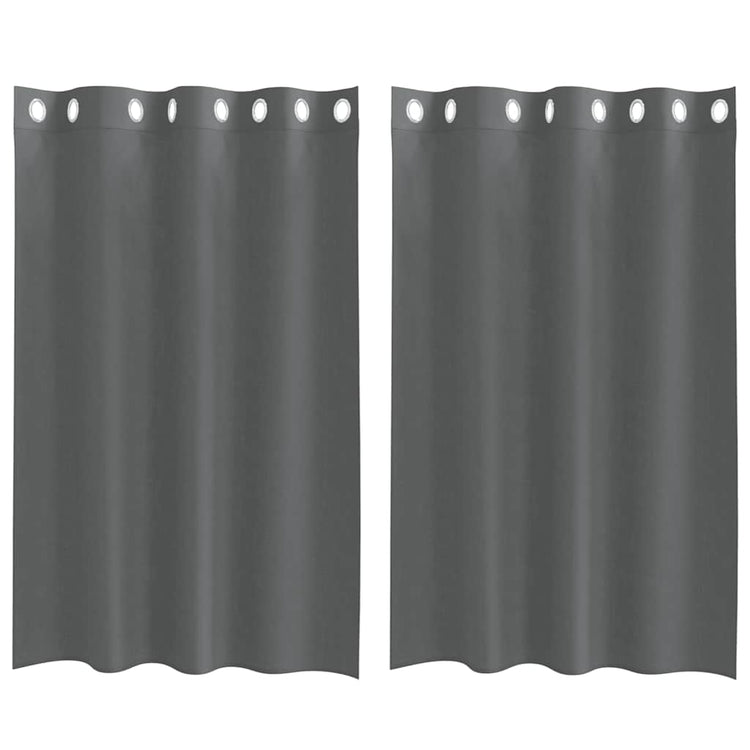 Vidaxx rideaux voile avec œillets 2 pcs 140x175 cm gris foncé