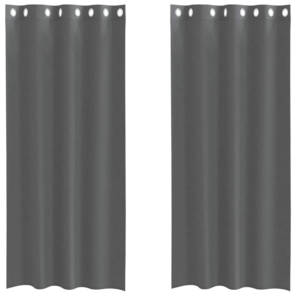 Vidaxx rideaux voile avec œillets 2 pcs 140x225 cm gris foncé