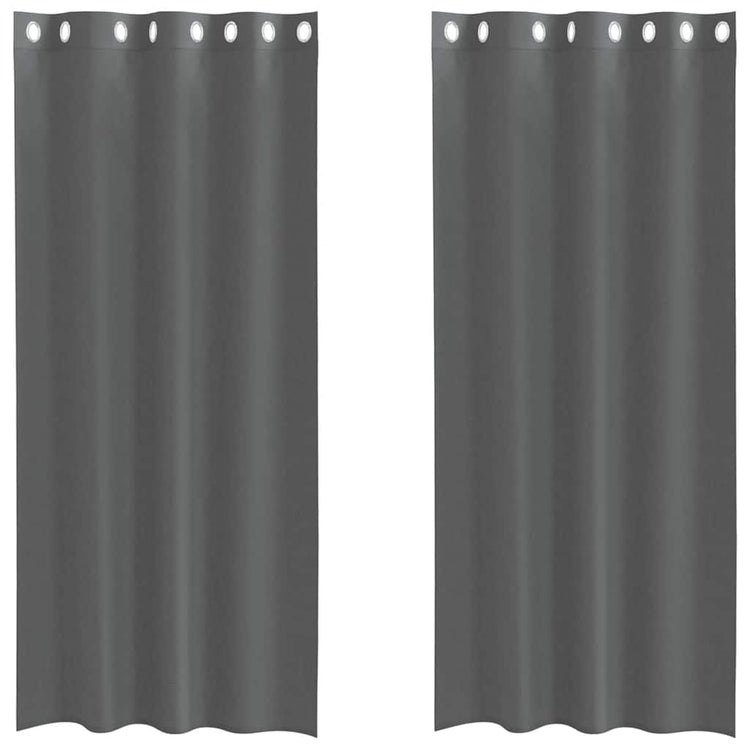Vidaxx rideaux voile avec œillets 2 pcs 140x225 cm gris foncé