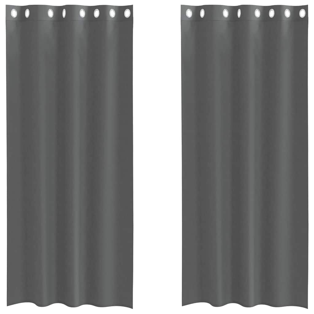 Vidaxx rideaux voile avec œillets 2 pcs 140x245 cm gris foncé