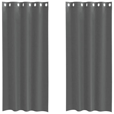 Vidaxx rideaux voile avec œillets 2 pcs 140x245 cm gris foncé