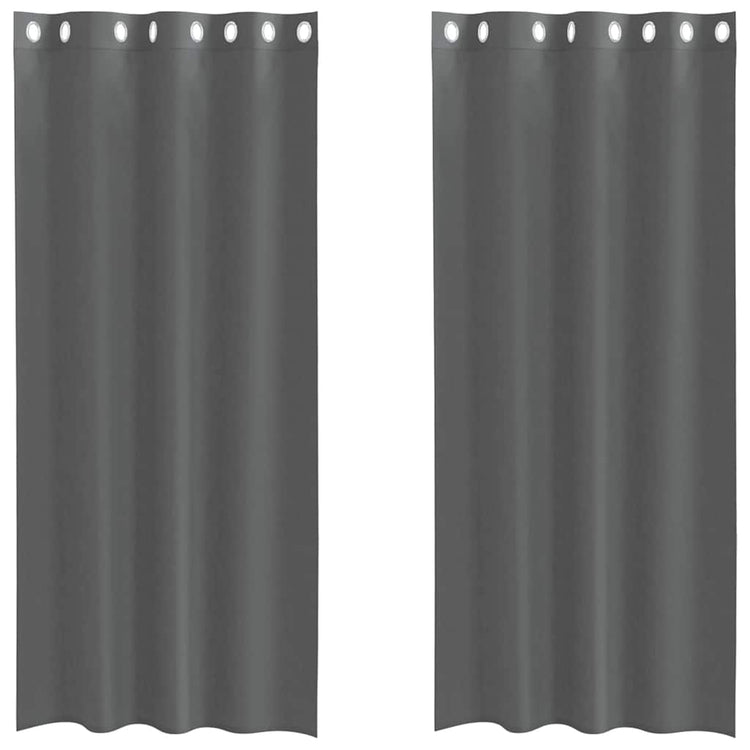 Vidaxx rideaux voile avec œillets 2 pcs 140x245 cm gris foncé