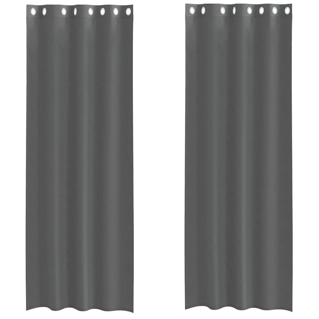 Vidaxx rideaux voile avec œillets 2 pcs 140x260 cm gris foncé