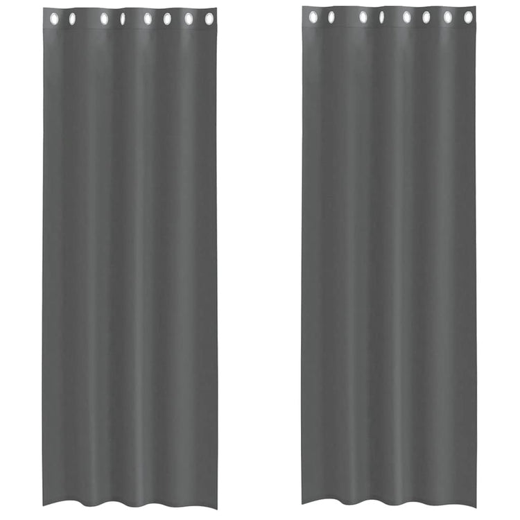 Vidaxx rideaux voile avec œillets 2 pcs 140x260 cm gris foncé