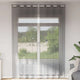Vidaxx rideaux voile avec œillets 2 pcs 140x260 cm gris foncé