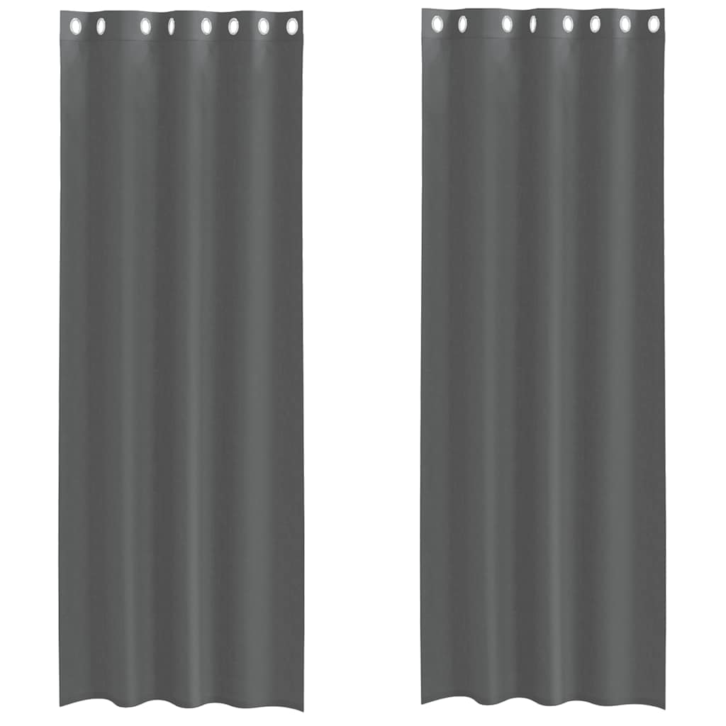 Vidaxx rideaux voile avec œillets 2 pcs 140x300 cm gris foncé