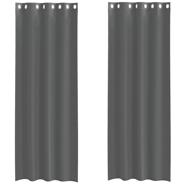 Vidaxx rideaux voile avec œillets 2 pcs 140x300 cm gris foncé