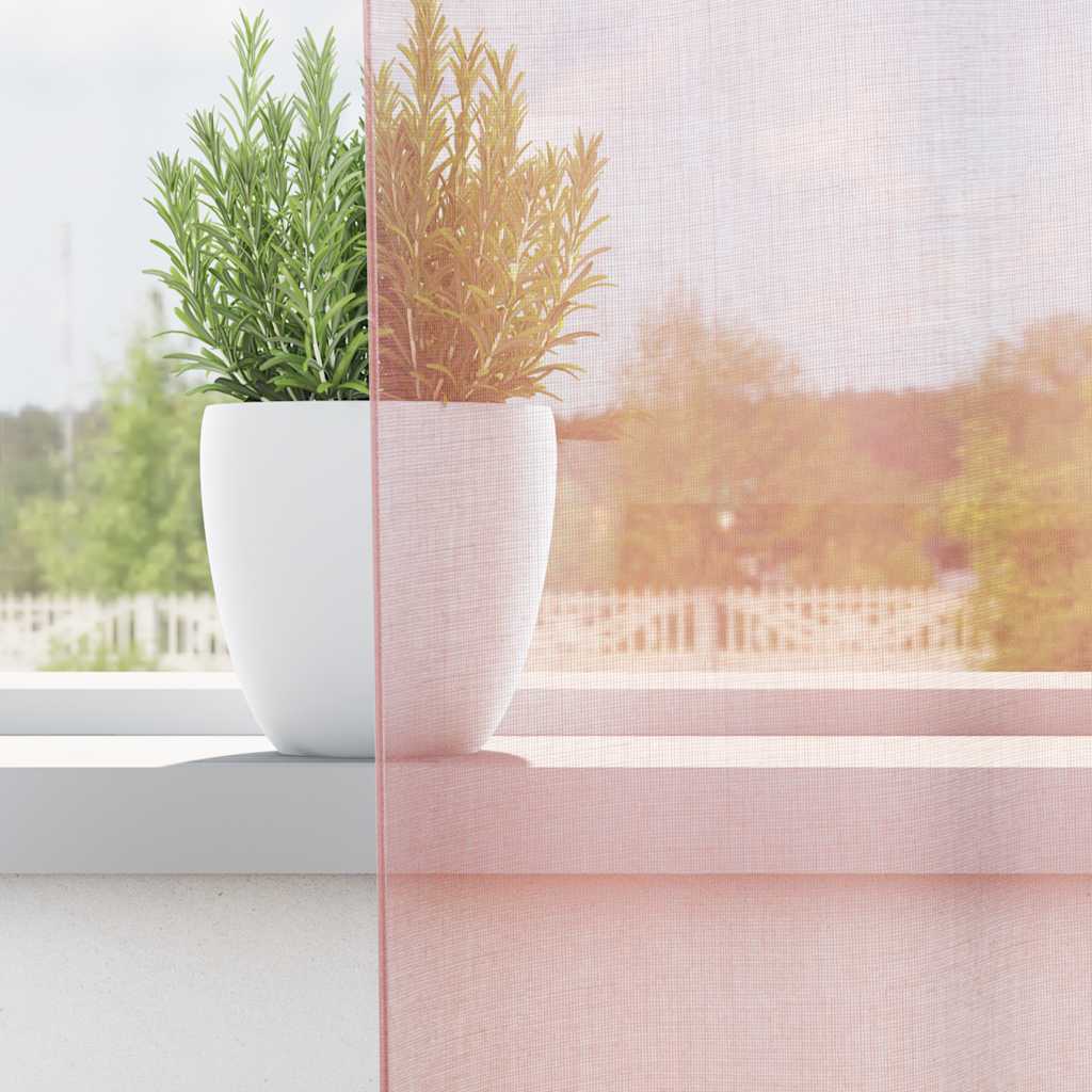 Vidaxx rideaux voile avec œillets 2 pcs 140x140 cm rose clair