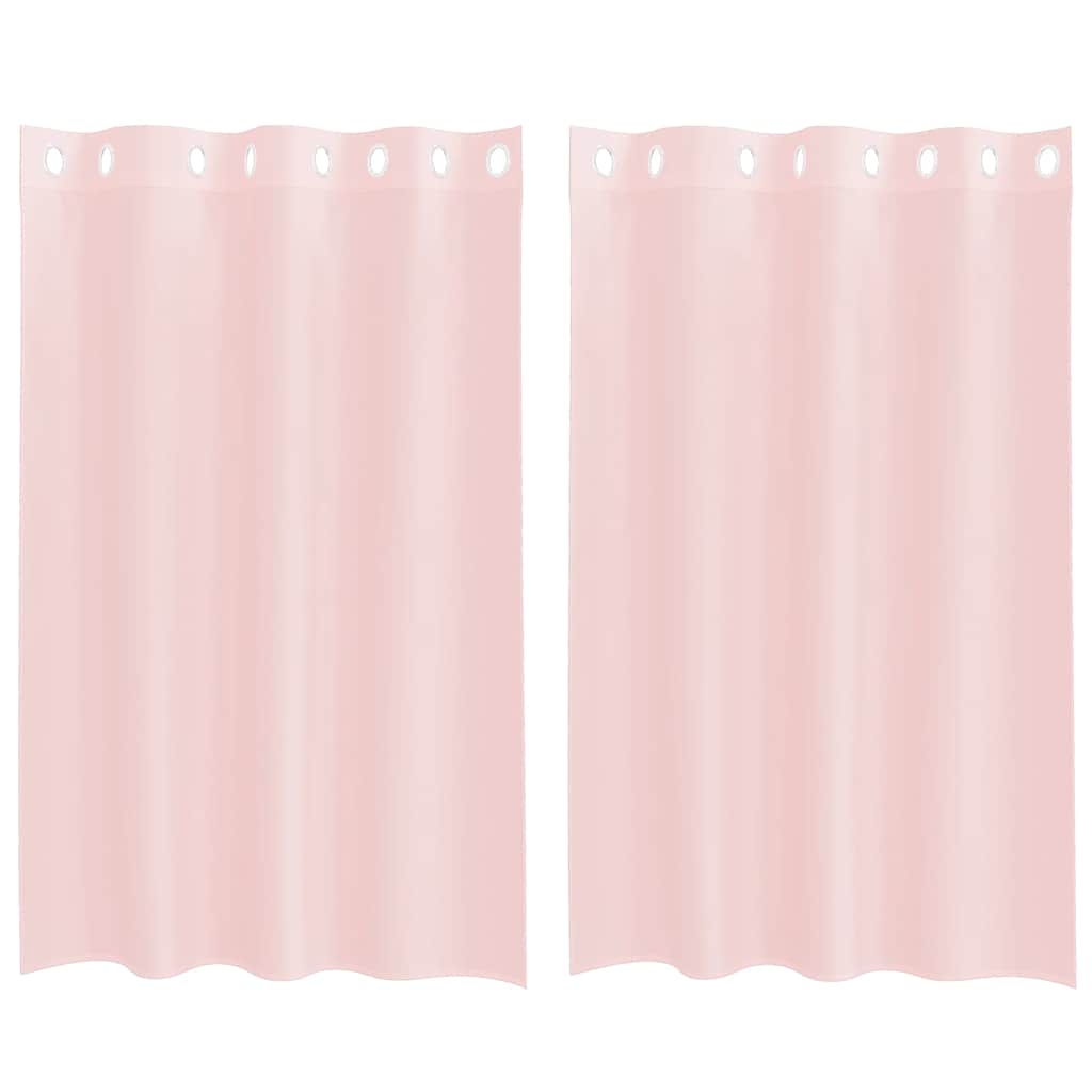 Vidaxx rideaux voile avec œillets 2 pcs 140x175 cm rose clair