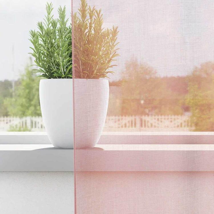 Vidaxx rideaux voile avec œillets 2 pcs 140x175 cm rose clair