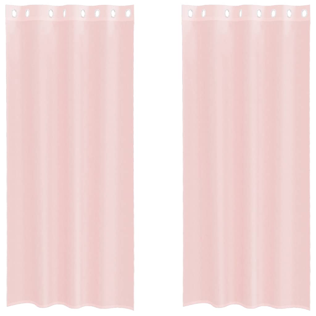 Vidaxx rideaux voile avec œillets 2 pcs 140x225 cm rose clair